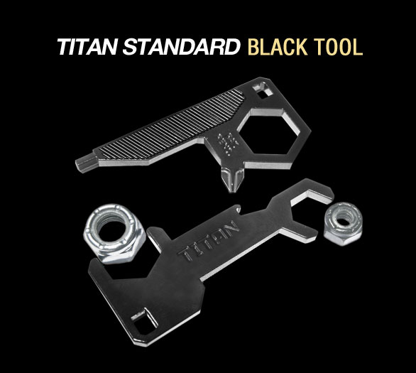 Standard Black TITAN skateboard key chain tool $14.95