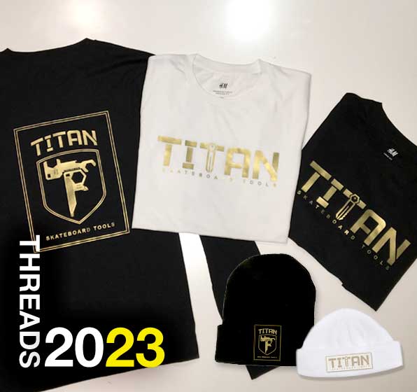 TITAN apparel logo skate t-shirts beanies